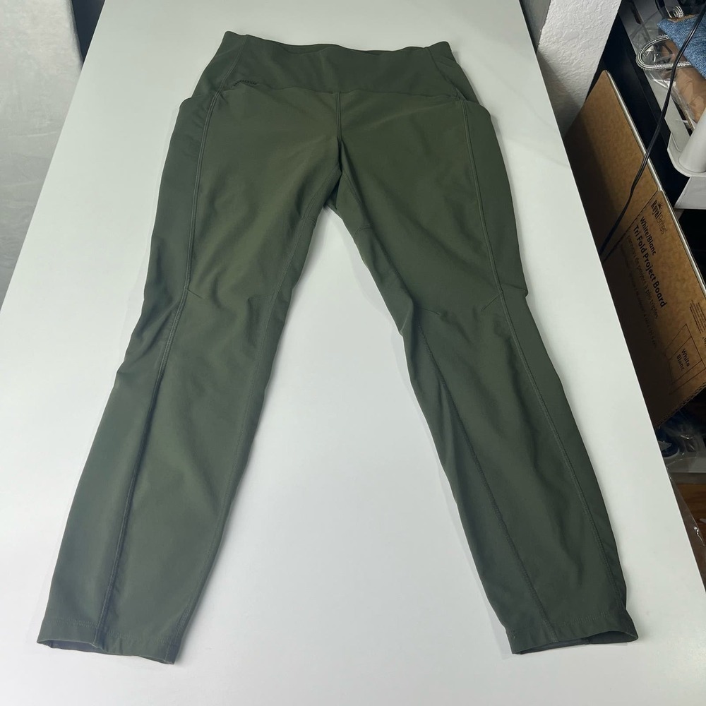 Title Nine Sylvan Hybrid Hiking Tights Leggings Pants Size Medium Olive Green - Picture 7 of 16